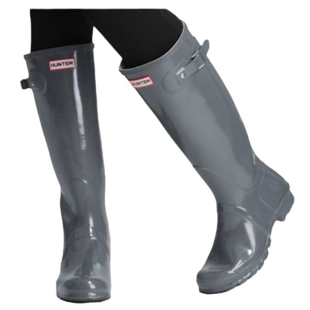 Women’s Hunter Gray Gloss Tall Rainboot-8
